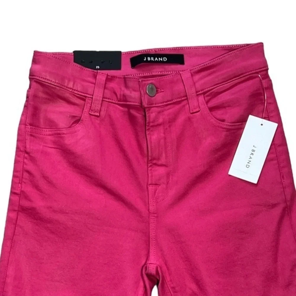J Brand Women's Alana Coated‎ Dizzy Pink High Rise Crop Skinny Pants Sz. 25 NWT